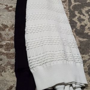 2 Loft knit sweaters, black and white